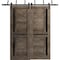 Sartodoors Sliding Closet Bi-fold Doors 60 x 96in, Sete 6933 Light Grey Oak W/ Frosted Glass, Sturdy Tracks SETE6933BF-OAK-6096 - alternate 1